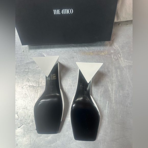 The attico Devon mule white leather 41 85mm heel - Picture 3 of 4